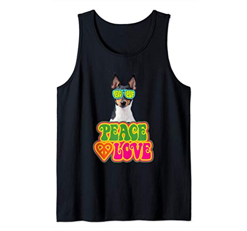 Peace Love Dog Toy Fox Terrier Camiseta sin Mangas