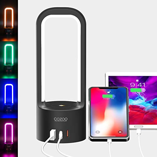 Rgb Night Light,Night Lamp,3 Way Dimmable Touch Bedside Table Lamp With 1 Type C Port & 2 Usb Charging Ports ,Led Rgb Light For Bedroom/Nightstand/Living Room,Light For Kids Adults【Free Replacement】 #TOP22
