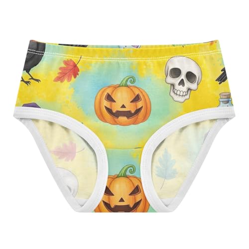 Toddler Panties, Playful Whimsical Halloween Cotton Girls Underwear, 2T–8 Years