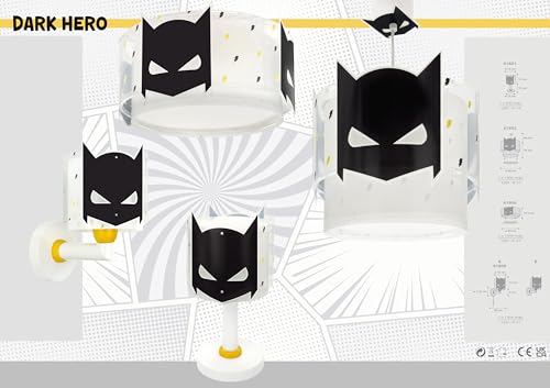 Lámpara plafón infantil de techo Dark Hero Superhéroe con dos luces E27 7