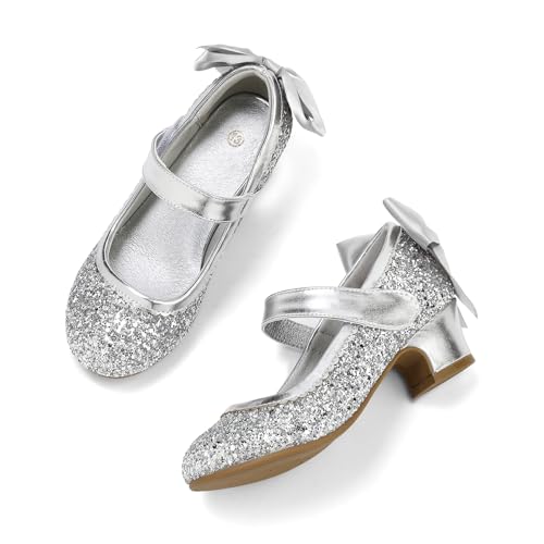 Image of K KomForme Girls Dress Shoes Toddler Glitter Mary Jane Heels