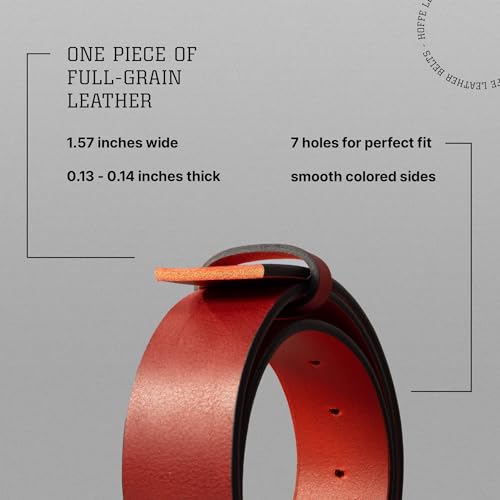 Men's Leather Belt - Handmade Belts for Men with Buckle, Full Grain Leather Belts, Casual & Dress & Reversible2