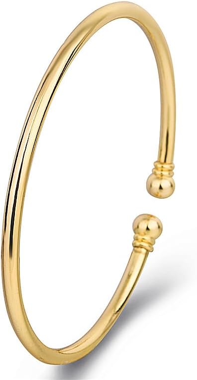 Gold Plated Adjustable Cuff Bangle Bracelet for Women, Classical Bangle Jewelry Gift for Valentines Day, Mothers Day, Birthday, Anniversary, Christmas Gift for Her