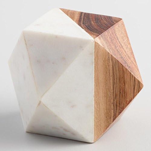 Wood And Marble Geometric Paperweight