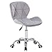 Price comparison product image Charles Jacobs Home Office Swivel Computer Desk Chair with a Height Adjustable Chrome base and Wheels - Grey Velvet