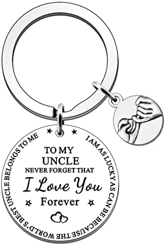 JETTOP Uncle Gifts Keyring Uncle Gifts from Niece Nephew Fathers Day Gift for Uncle Birthday Christmas Present - Never Forget I Love You
