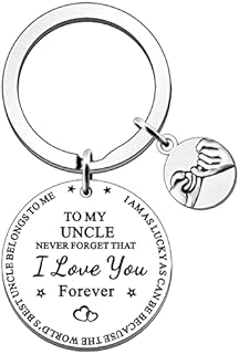JETTOP Uncle Gifts Keyring Uncle Gifts from Niece Nephew Fathers Day Gift for Uncle Birthday Christmas Present - Never Forget I Love You