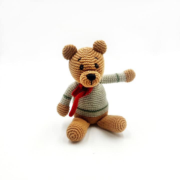 Amazon.com: Pebble | Teal Teddy Bear | Crochet | Fair Trade
