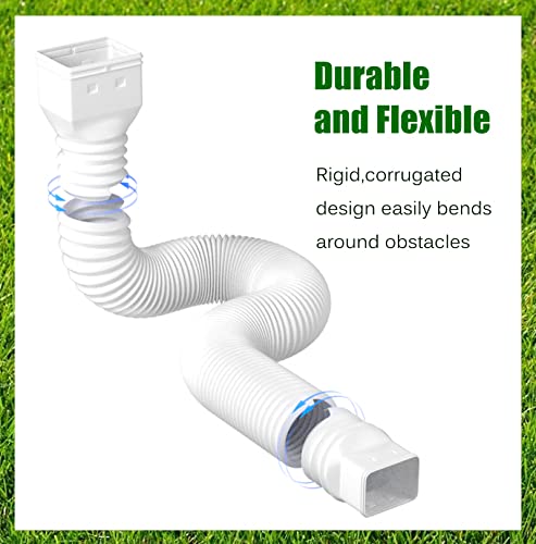 image for YOTODY 2 Pack Rain Gutter Downspout Extensions Flexible,Drain Downspou