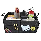 Hovom Car Trunk Organizer, Collapsible Trunk Backseat Organizer, Multi-Compartment Car Organizers and Storage, Foldable Trunk Storage Organizer for SUV, Road Trip Essentials Accessories (1PCS)