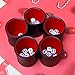 Leatherette Dice Cup Set Red Felt Lined Shaker with 6 Dot Dices for Yahtzee Farkle Bar Party Dice Games-5 Pack