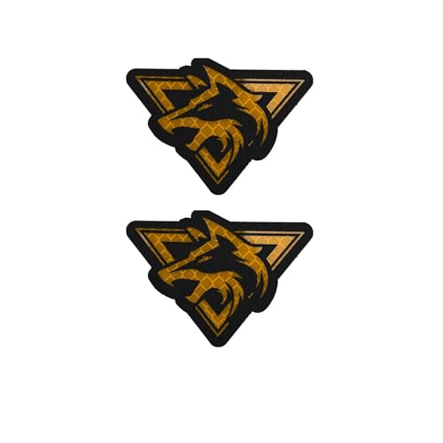 Patch tactique avec motif tête de loup, réflecteur infrarouge, découpe laser, 7,5 x 5 cm