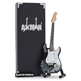 AXMAN David St Hubbens Miniature Guitar Replica – Cadeaux de Musique – Échelle 1/4 ornementale Faite à la Main – Boîte d’Affichage - Les Beatles, Paul McCartney, John Lennon, RIngo Starr, George Harrison