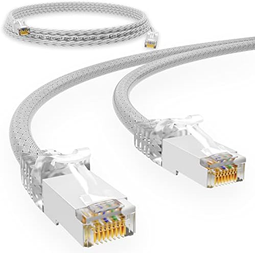 HB-DIGITAL 50 m kabel sieciowy LAN CAT.6 - prędkość transmisji do 1 Gbit/s - wtyczka RJ45 25 cm cat 6 czarny miedziany Profi S/FTP Cat6 Ethernet Cable Patchcable Switch Router Modem