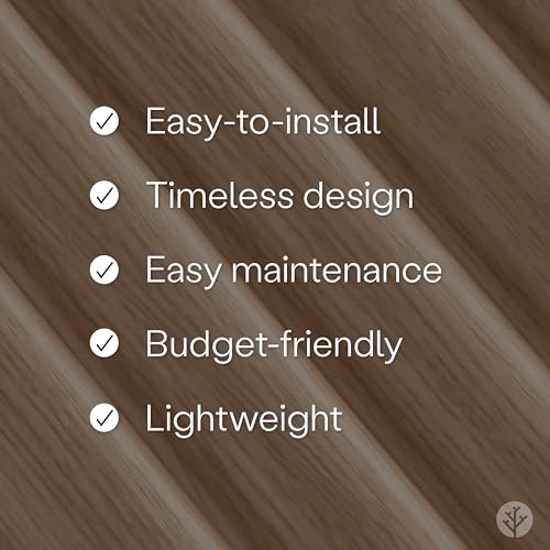 SLATPANEL | Oak Laminate Ridge Fluted Tambour Wood Effect Wall Panels | 3D Wall Panels for Interior Decor | Lightweight Design & Interlocking Edge Panels