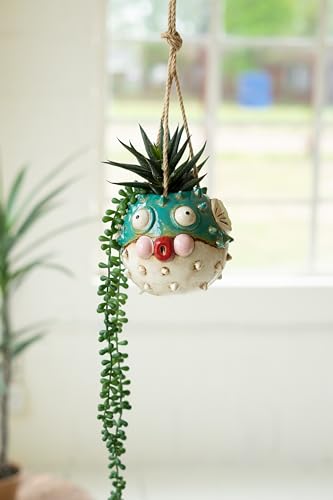Hanging Blowfish Planter (Min 2) in Ceramic by Kalalou