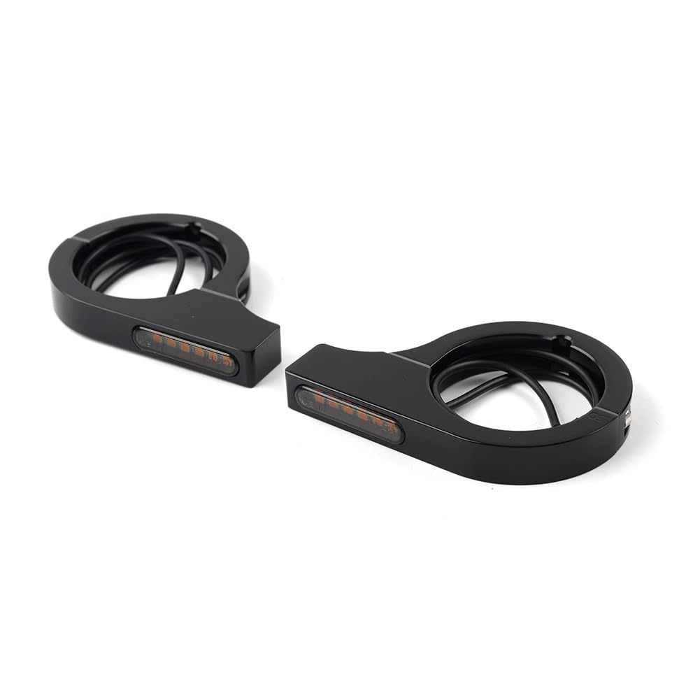 Bacar Clignotant de fourche à LED 46-50 mm pour moto, ambre, CNC, noi