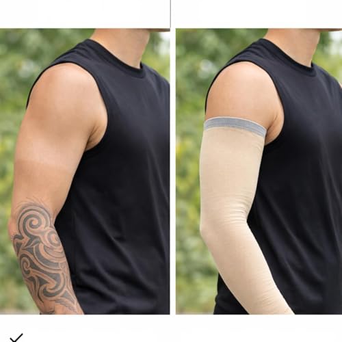 Image of Topibaaz Unisex Arm sleeves with UV Protection for Men and Women Outdoor Indoor Sports UPF 50 Arm Cover with Compression & Cooling Effect Summer Hand Gloves