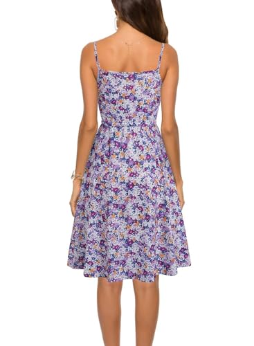 Image of BARASA Sundresses for Women Summer Sleeveless V Neck Spaghetti Strap A Line Wedding Guest Petite Dresses with Pockets D826