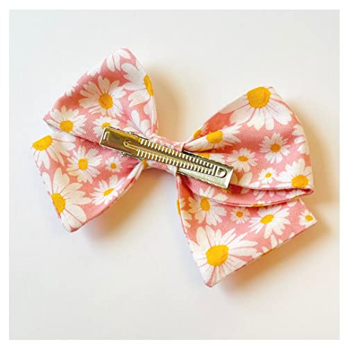 Vanaguelite Pink Daisy Hair Bows #TOP23