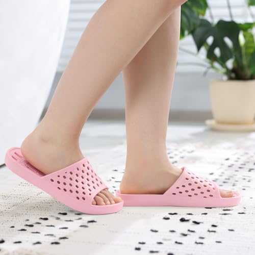 Image of Litfun Shower Shoes for Women Non-Slip Quick Dry Shower Slippers Lightweight Pool Sandals with Drain Holes for College Dorm, Beach, Bathroom & Gym