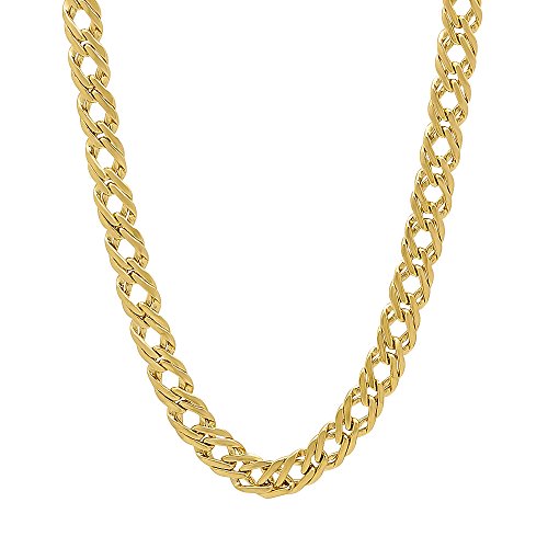 The Bling Factory 5mm 14k Yellow Gold Plated Cable Venetian Choker Chain Necklace, 20 inches