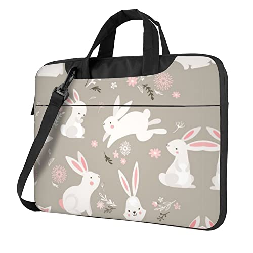 Sacoche ordinateur 13-14 pouces motif lapin de Pâques floral idée cadeau originale