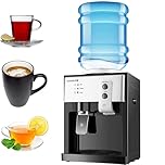 Top Loading Water Cooler Dispenser,Mini Water Cooler Dispenser Countertop, Desktop Electric Hot and Cold Dispenser,Cold/Hot Water Dispenser of 3 Temperature Settings Hot Water (Color : Silver)