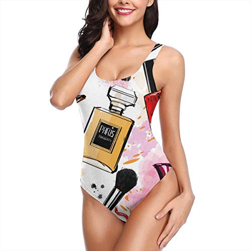 Preisvergleich Produktbild Ass Kosmetischer Parfüm Lippenstift Damen Bikini Strandanzug Einteiliger Badeanzug Sportliches Training Badebekleidung Sexy Cross Schnüren Badeanzüge mit niedrigem Rückenmuster L