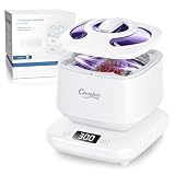 Ultrasonic Retainer Cleaner, Detachable 45kHz Retainer Cleaner Machine 3 Modes Dental Cleaning Pod with Visible Window Digital Timer for Mouth Guard, Dentures, Aligner, Braces, Jewelry - White