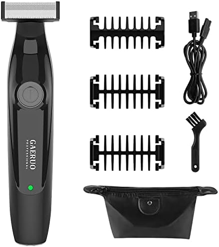 GAERUO Beard Trimmer, IPX7 Waterproof Wet and Dry Body Hair Trimmer and Groomer for Men, USB Rechargeable Electric Shaver with 3 Guide Combs and Cleansing Brush for Face, Body, Beard, Hair, Mustache