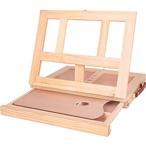Caballete de Escritorio con cajón para Pintura al óleo, Caballete Plegable de Madera, Caja portátil para Pintura al óleo, Caballete para Pintor y bocetos al Aire Libre