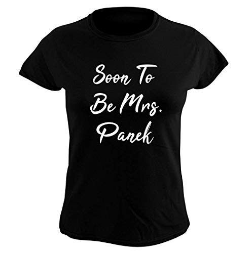 Soon to be mrs. panek - women's graphic tee, black, med…