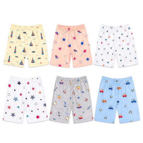 Image of Tinchuk Regular Printed Shorts Set of 6 - for Your Little One Multi-Coloured -Assorted