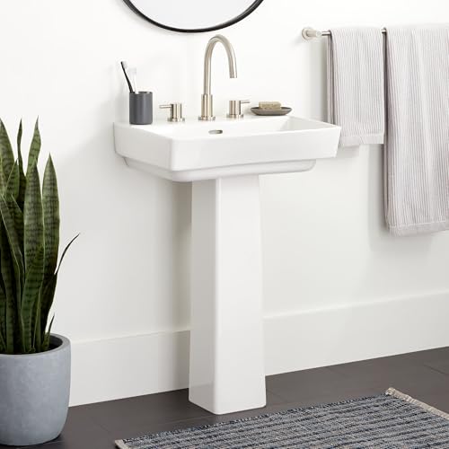 Signature Hardware Pentero 23" Fireclay Pedestal Sink by Signature Hardware - Used condition - US$174.05