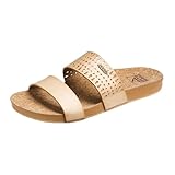 REEF Cushion Vista Perf Womens Fashion Slide Sandal, Arch Support, Ultra Soft Cushion Footbed, Seashell, 10
