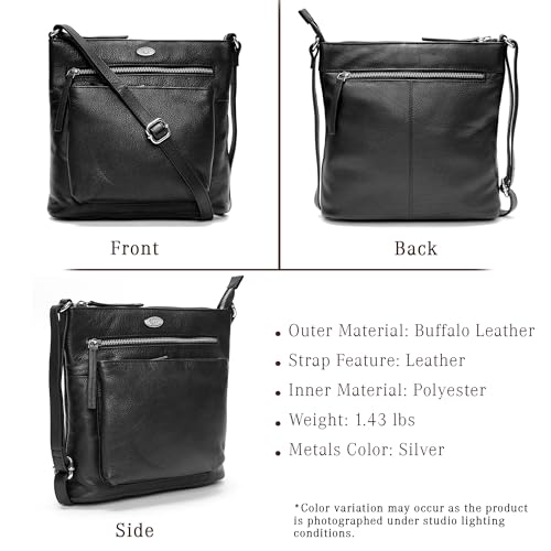 Image of Genuine Leather Crossbody Bags for Women, Premium Handmade Leather Purses - Shoulder Handbags, Adjustable Strap