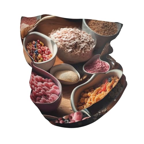 Winter Neck Warmer for Men Women, Cereal and Cereal Bowls Neck Gaiter UV Sun Protection Face Mask Windproof Cold Weather Face Cover Thermal Ski Mask Scarf for Outdoor Sports Bandana