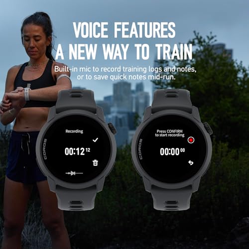 Image of COROS PACE 4 Ultralight Sport GPS Watch, 1.2 inch AMOLED Touchscreen,19 Days of Daily use, Voice Features, Advanced Training Tools, Accurate GPS, Heart Rate Monitor (Black Silicone, Standard)