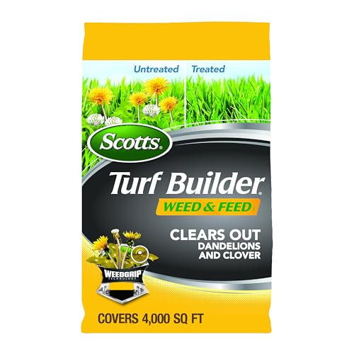 Scotts Turf Builder Weed and Feed5, Weed Killer Plus Lawn Fertilizer, Controls Dandelion and Clover,