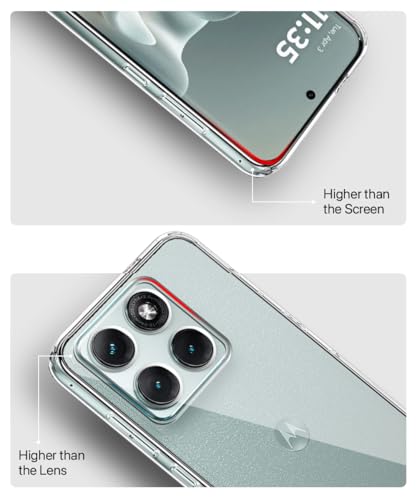 Image of WOW IMAGINE Transparent Back Cover Case for Motorola Moto Edge 70 Fusion 5G | Raised Bumps for Full Device & Camera Protection Shockproof TPU Silicone Back Case Mobile Cover - Transparent