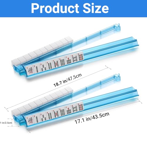 Suncle Mahjong Racks with Pushers,4 Colors Acrylic American Majiang Tile Racks,Imports Modern Mahjong Racks with Built-in Pushers- Set of 4