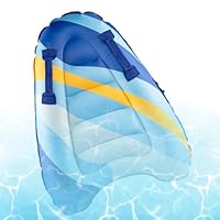 Aufblasbares Bodyboard für Kinder mit Griffen, Sicherheits-Design,Faltbar Schwimmenboard 75 x 65 x 15 cm, rutschfeste Oberfläche, Surfboard Kinder zum Strandsurfen Pool Schwimmen Sommer Wassersport
