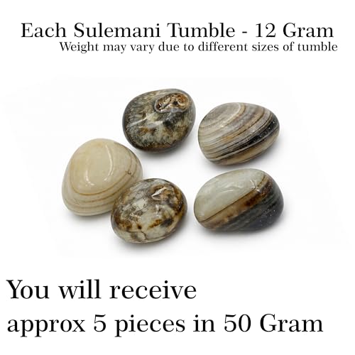 Image of Crystal Sulemani Tumble Stone |50 gm Tumbled Gemstones | Reiki Healing Stones | Home Decor Pebbles | Aquarium Gravel | Garden & Table Decor