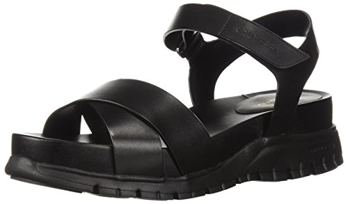 Cole Haan Women s Zerogrand Sandal II Flat, Black Leather, 8 B US