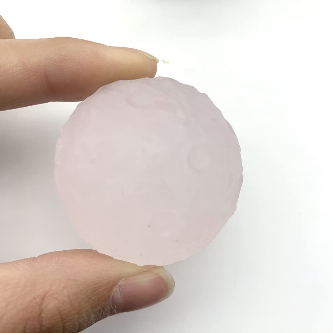 Kristall natürlicher rosa grüner Adventurin Meteorit Mond Kugel Kugel Quarz handgeschnitztes Rohsteinexemplar Heimdekoration ERTEYIN (Color : Pink)