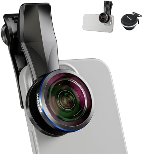 Neewer 8mm Fisheye Wide Angle Lens, 220° Field of View, Compatible with iPhone 16 Pro Max, Samsung Galaxy S24 Ultra, Aluminum Alloy Construction, Leica S Mount