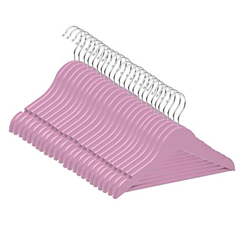 COM-FORT HOUSE | Percha Madera Cadete | Percha Infantil | Color Rosa| Percha Madera de Arce | con Muescas Antideslizantes |...