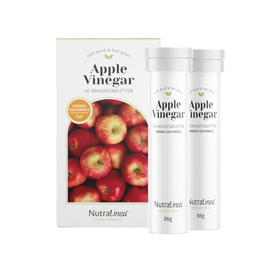 NutraLinea Apple Vinegar Apfelessig Drink, 40 Brausetabletten, Orange