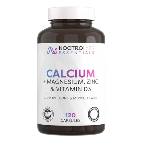 Calcium Supplement with Calcium Citrate Magnesium Zinc and Vitamin D3 K2 to Support Strong Bones Muscle Function Energy Metabolism and Overall Health (60 Servings 2 Month Supply)